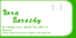 nora barothy business card